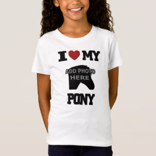IK HOU VAN MIJN PONY T-SHIRT - VOEG JE EIGEN FOTO 