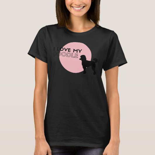 Ik hou van mijn poodle roze t-shirt (Voorkant)