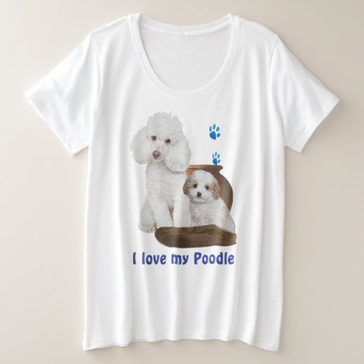 Ik hou van mijn poodle vrouwen t-shirts (Design voorkant)