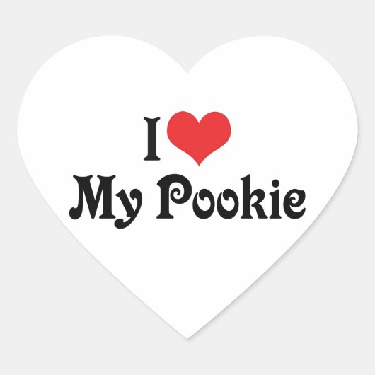 Ik hou van mijn Pookie Hart Sticker (Voorkant)