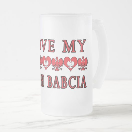 Ik hou van mijn Poolse Babcia Matglas Bierpul (Voorkant rechts)