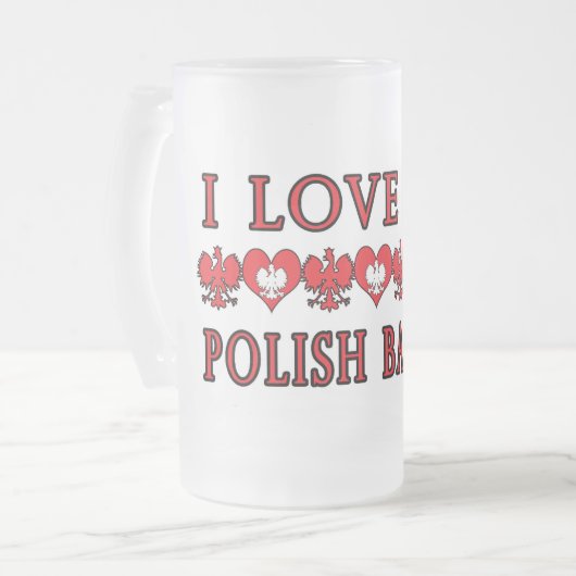 Ik hou van mijn Poolse Babcia Matglas Bierpul (Voorkant links)