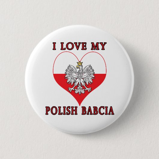 Ik hou van mijn Poolse Babcia Ronde Button 5,7 Cm (Voorkant)