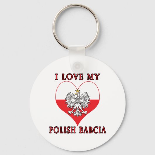 Ik hou van mijn Poolse Babcia Sleutelhanger (Voorkant)