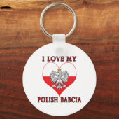 Ik hou van mijn Poolse Babcia Sleutelhanger (Voorkant)