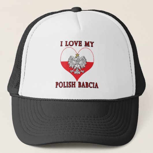 Ik hou van mijn Poolse Babcia Trucker Pet (Voorkant)