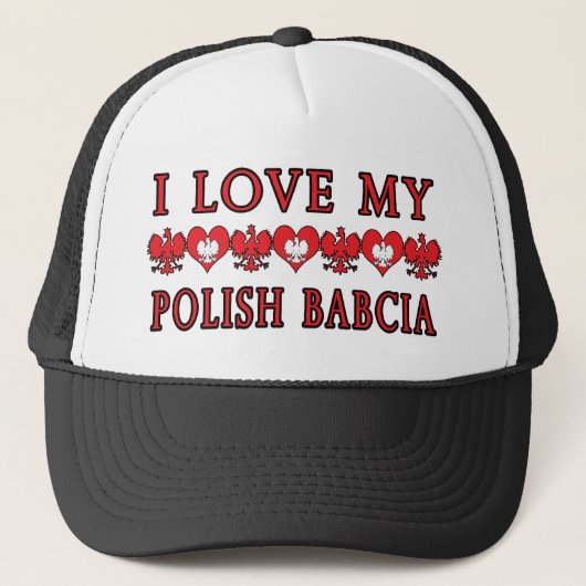 Ik hou van mijn Poolse Babcia Trucker Pet (Voorkant)