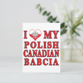Ik hou van mijn Poolse Canadese Babcia Briefkaart (Staand voorkant)