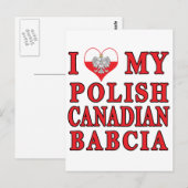 Ik hou van mijn Poolse Canadese Babcia Briefkaart (Voorkant / Achterkant)