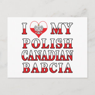 Ik hou van mijn Poolse Canadese Babcia vlag Briefkaart