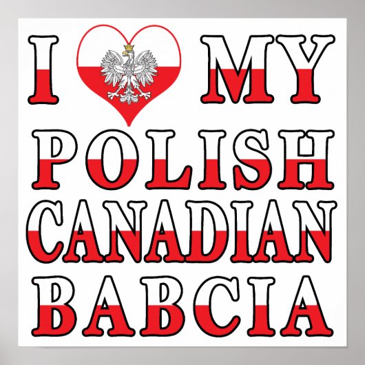 Ik hou van mijn Poolse Canadese Babcia vlag Poster (Voorkant)