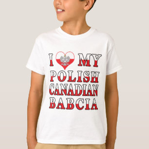 Ik hou van mijn Poolse Canadese Babcia vlag T-shirt