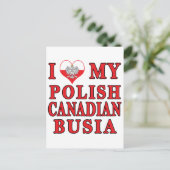 Ik hou van mijn Poolse Canadese busia Briefkaart (Staand voorkant)