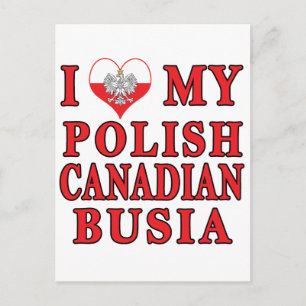 Ik hou van mijn Poolse Canadese busia Briefkaart