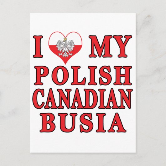 Ik hou van mijn Poolse Canadese busia Briefkaart (Voorkant)