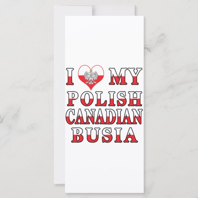 Ik hou van mijn Poolse Canadese busia vlag (Voorkant)