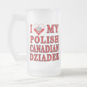 Ik hou van mijn Poolse Canadese Dziadek Matglas Bierpul (Links)