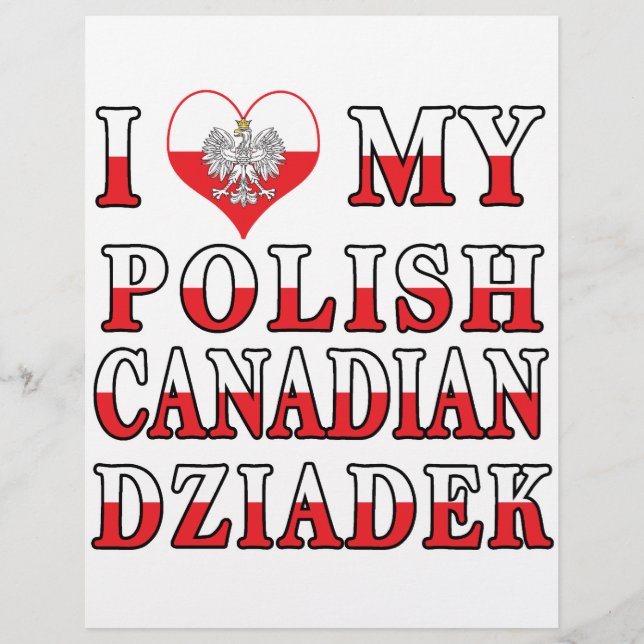 Ik hou van mijn Poolse Canadese Dziadek vlag (Voorkant)
