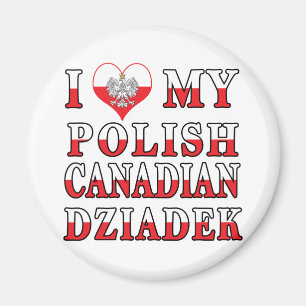 Ik hou van mijn Poolse Canadese Dziadek vlag Magneet