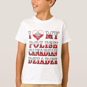Ik hou van mijn Poolse Canadese Dziadek vlag T-shirt
