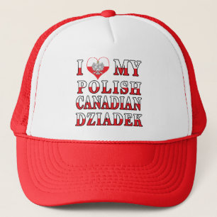 Ik hou van mijn Poolse Canadese Dziadek vlag Trucker Pet