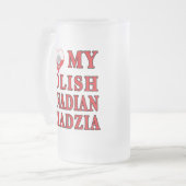 Ik hou van mijn Poolse Canadese Dziadzia Matglas Bierpul (Voorkant links)