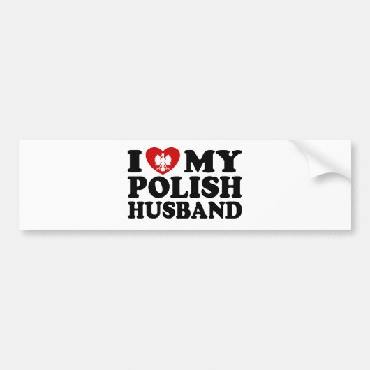 Ik hou van mijn Poolse echtgenoot Bumpersticker (Voorkant)