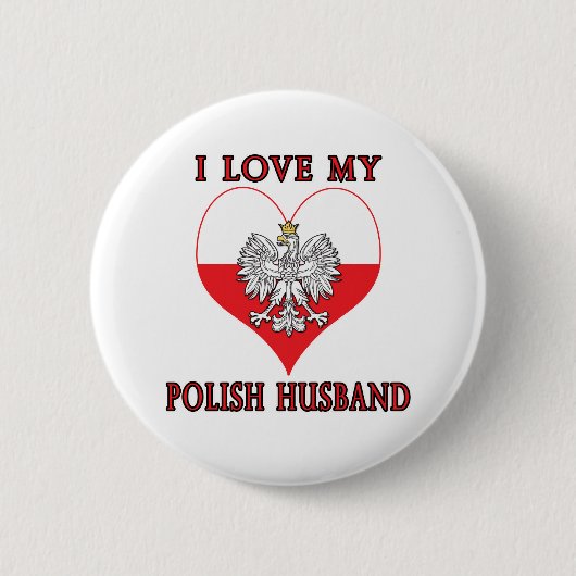 Ik hou van mijn Poolse echtgenoot Ronde Button 5,7 Cm (Voorkant)