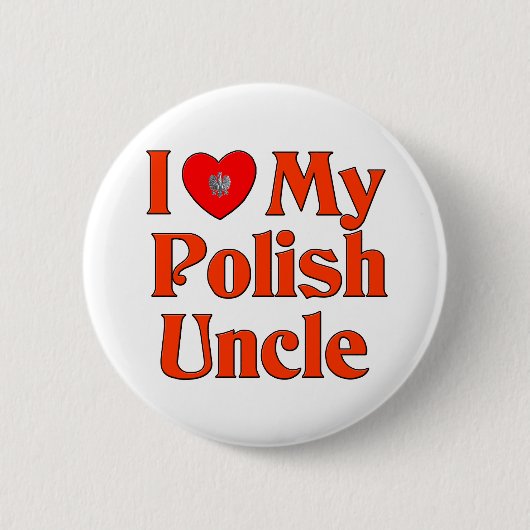 Ik hou van mijn Poolse oom Ronde Button 5,7 Cm (Voorkant)