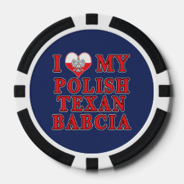 Ik hou van mijn Poolse Texan Babcia Poker Chips