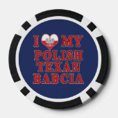 Ik hou van mijn Poolse Texan Babcia Poker Chips (Achterkant)