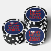 Ik hou van mijn Poolse Texan Babcia Poker Chips (Opstapeling)