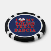 Ik hou van mijn Poolse Texan Babcia Poker Chips (Enkel)