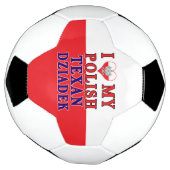Ik hou van mijn Poolse Texan Dziadek Voetbal (Gedraaid)