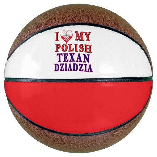 Ik hou van mijn Poolse Texan Dziadzia Basketbal (Voorkant)