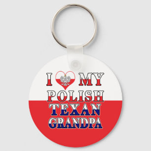 Ik hou van mijn Poolse Texan Grandpa Sleutelhanger