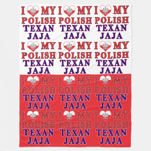 Ik hou van mijn Poolse Texan Jaja Fleece Deken (Voorkant)