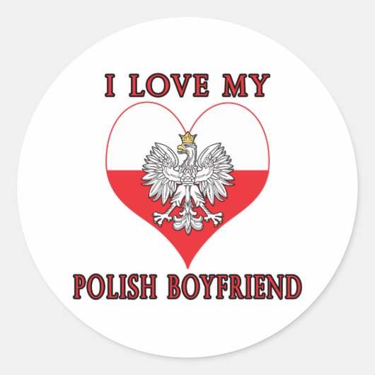 Ik hou van mijn Poolse vriend Ronde Sticker (Voorkant)