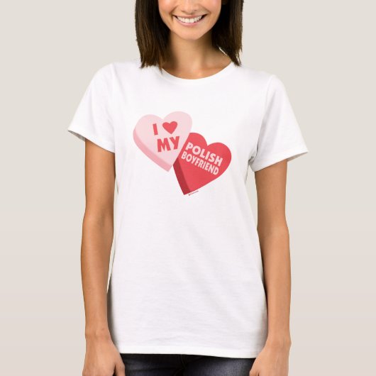 Ik hou van mijn Poolse vriend Snoep T-shirt (Voorkant)
