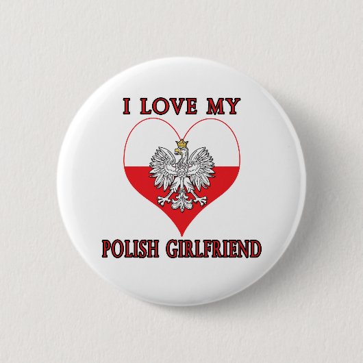 Ik hou van mijn Poolse Vriendin Ronde Button 5,7 Cm (Voorkant)