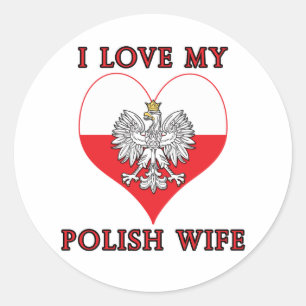 Ik hou van mijn Poolse vrouw Ronde Sticker