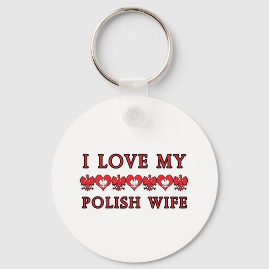 Ik hou van mijn Poolse vrouw Sleutelhanger (Voorkant)