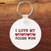 Ik hou van mijn Poolse vrouw Sleutelhanger (Voorkant)