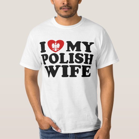 Ik hou van mijn Poolse vrouw T-shirt (Voorkant)
