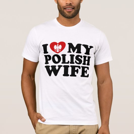 Ik hou van mijn Poolse vrouw T-shirt (Voorkant)