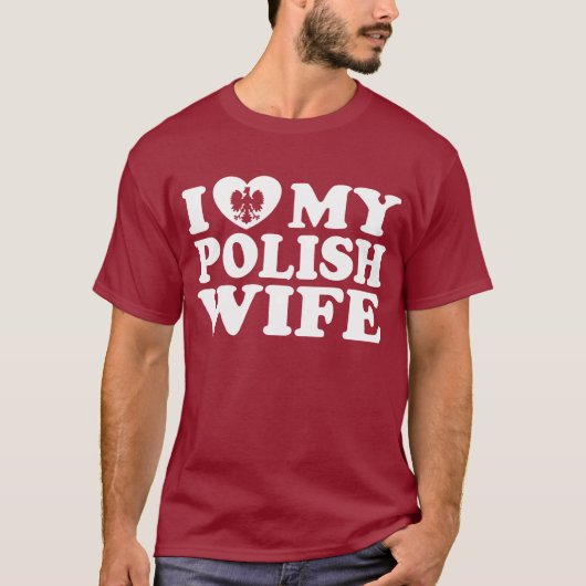 Ik hou van mijn Poolse vrouw T-shirt (Voorkant)