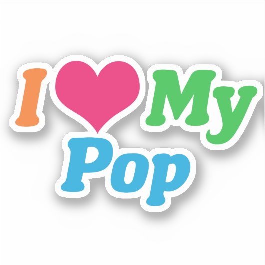 Ik hou van mijn Pop Sticker (Voorkant)