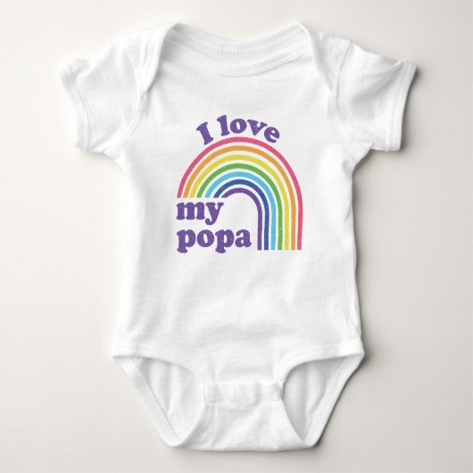 Ik hou van mijn Popa - Mooie Regenboog Romper (Voorkant)