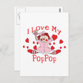 Ik hou van Mijn popPop Rag Doll & Hearts Briefkaart (Voorkant / Achterkant)