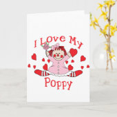 Ik hou van mijn Poppy Rag Doll & Hearts Kaart (Gele Bloem)